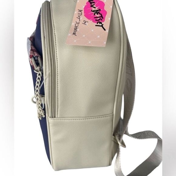 NWT Betsey Johnson Purple Cream Backpack Only Love Letters W/ zip pouch LBCHARLI main image 4